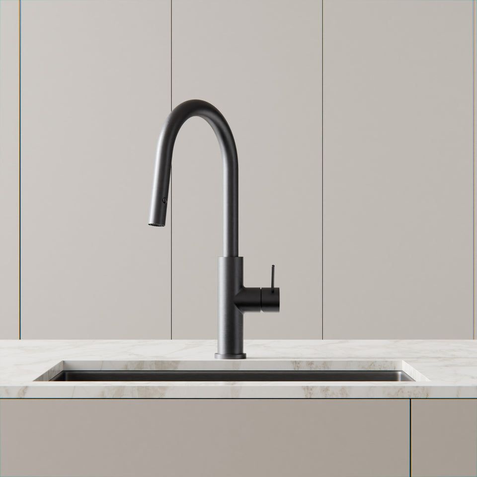 Nero Mecca Smart Sensor Pull Out Kitchen Mixer Gun Metal