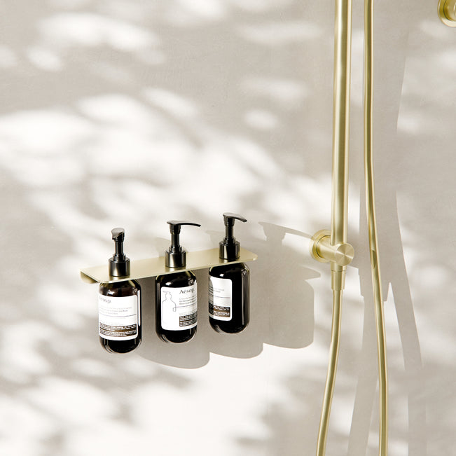 Lifestyle Nero Mecca Triple Soap Bottle Holder Brushed Gold NR1985BBG - The Blue Space