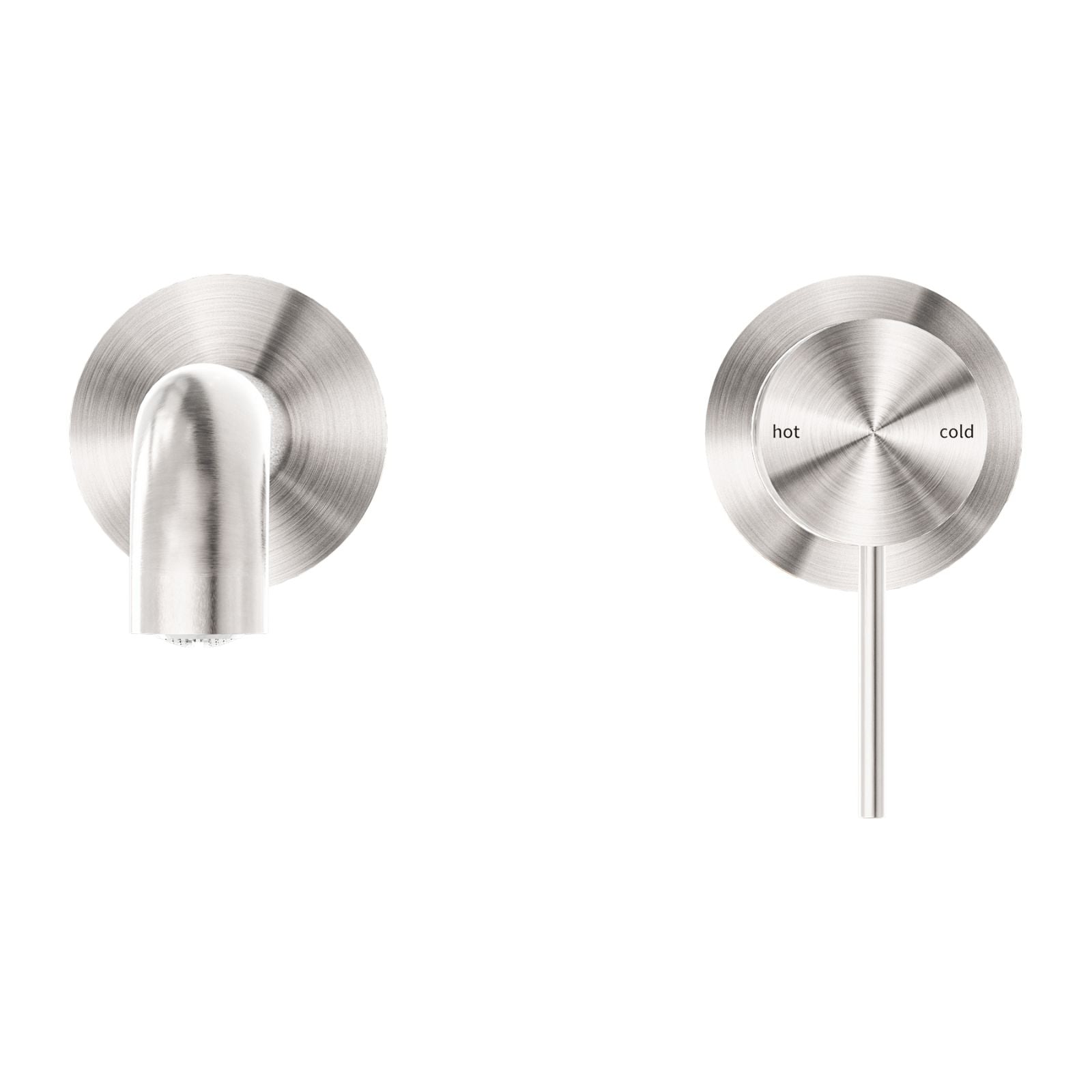 Front Nero Mecca Wall Basin/Bath Mixer Separate Back Plate 160mm Brushed Nickel NR221910C160BN - The Blue Space