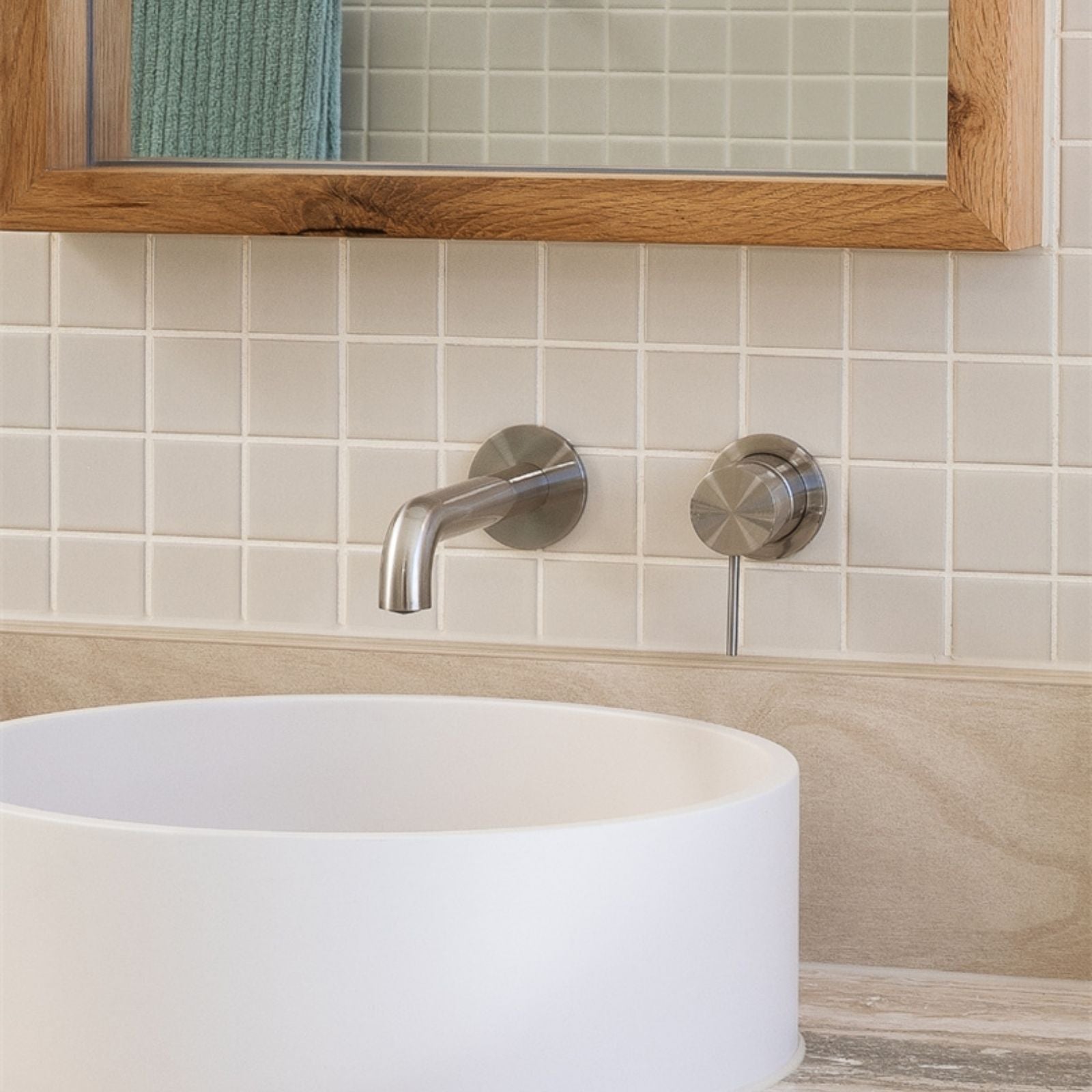 Lifestyle 7 Nero Mecca Wall Basin/Bath Mixer Separate Back Plate 160mm Brushed Nickel NR221910C160BN - The Blue Space