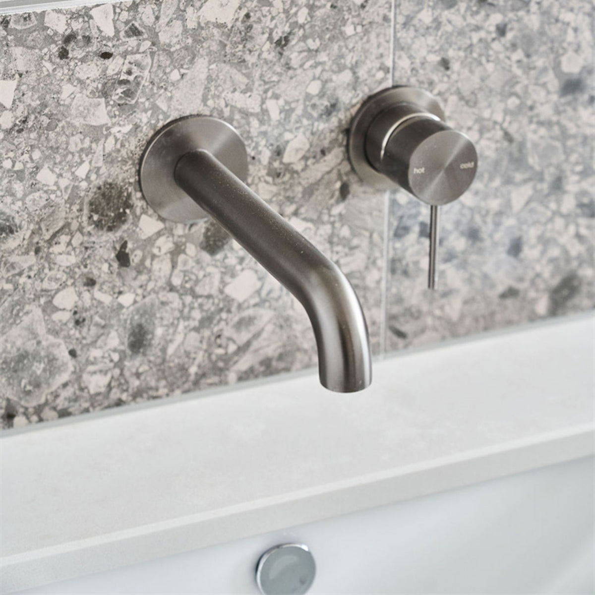 Lifestyle 2 Nero Mecca Wall Basin/Bath Mixer Separate Back Plate 160mm Gun Metal NR221910C160GM - The Blue Space