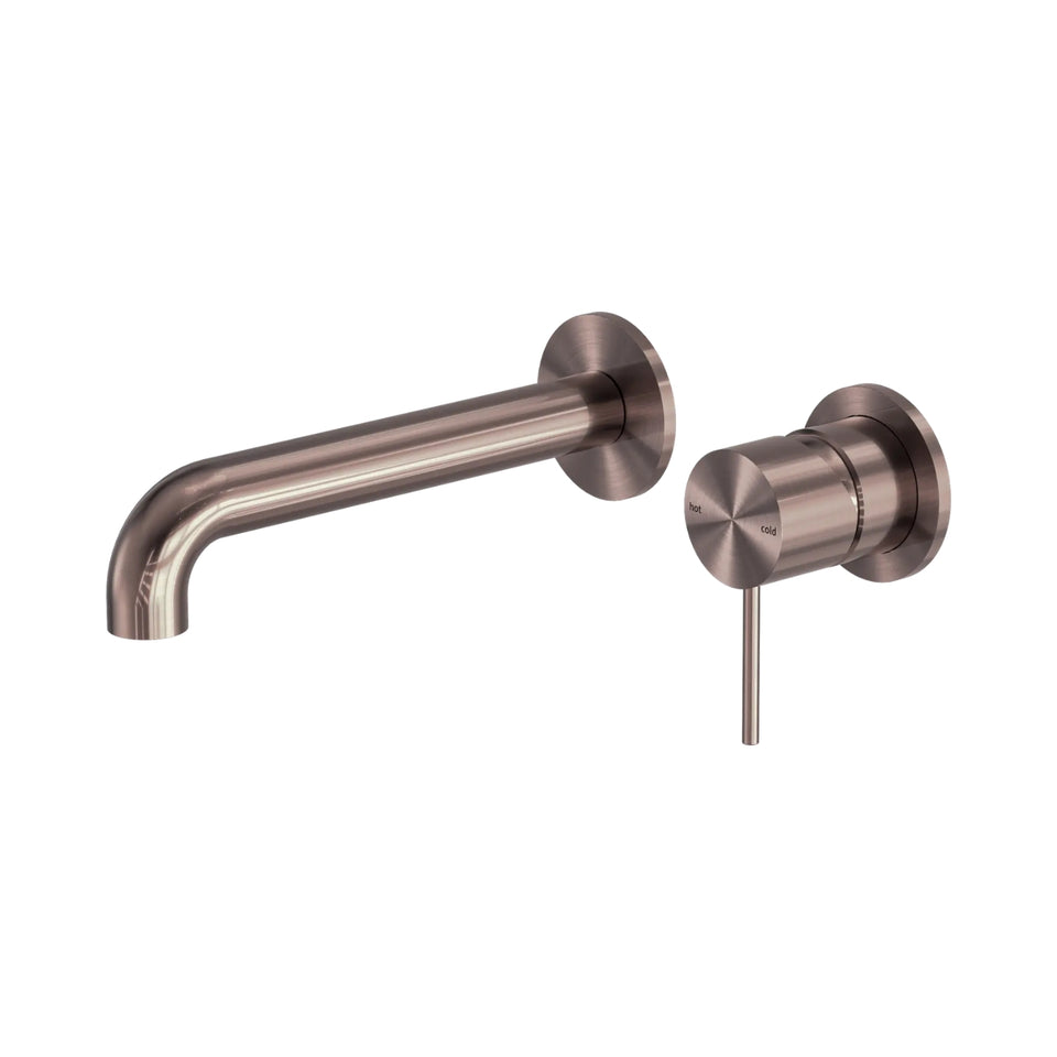 Nero Mecca Wall Basin/Bath Mixer Separate Back Plate 230mm Brushed Bronze