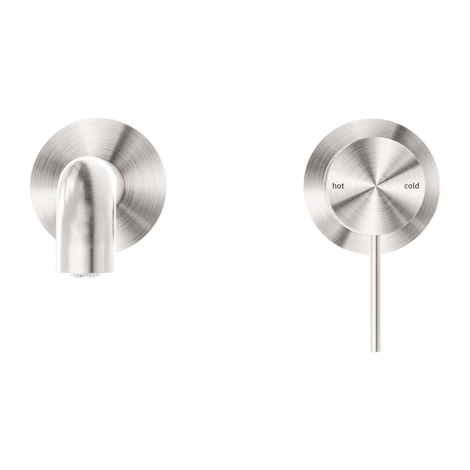Nero Mecca Wall Basin/Bath Mixer Separate Back Plate 230mm Brushed Nickel
