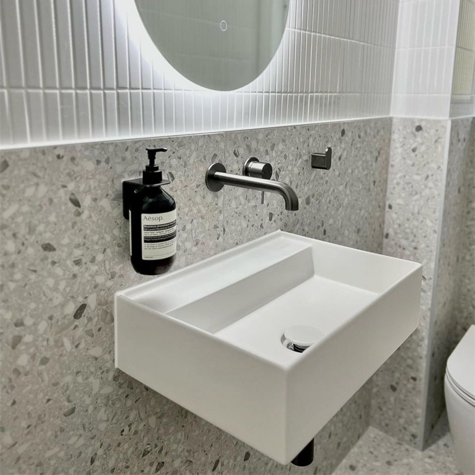 Nero Mecca Wall Basin/Bath Mixer Separate Back Plate 230mm Gun Metal