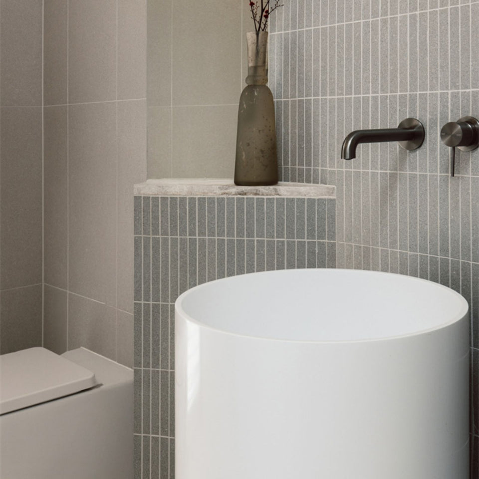 Nero Mecca Wall Basin/Bath Mixer Separate Back Plate 230mm Gun Metal