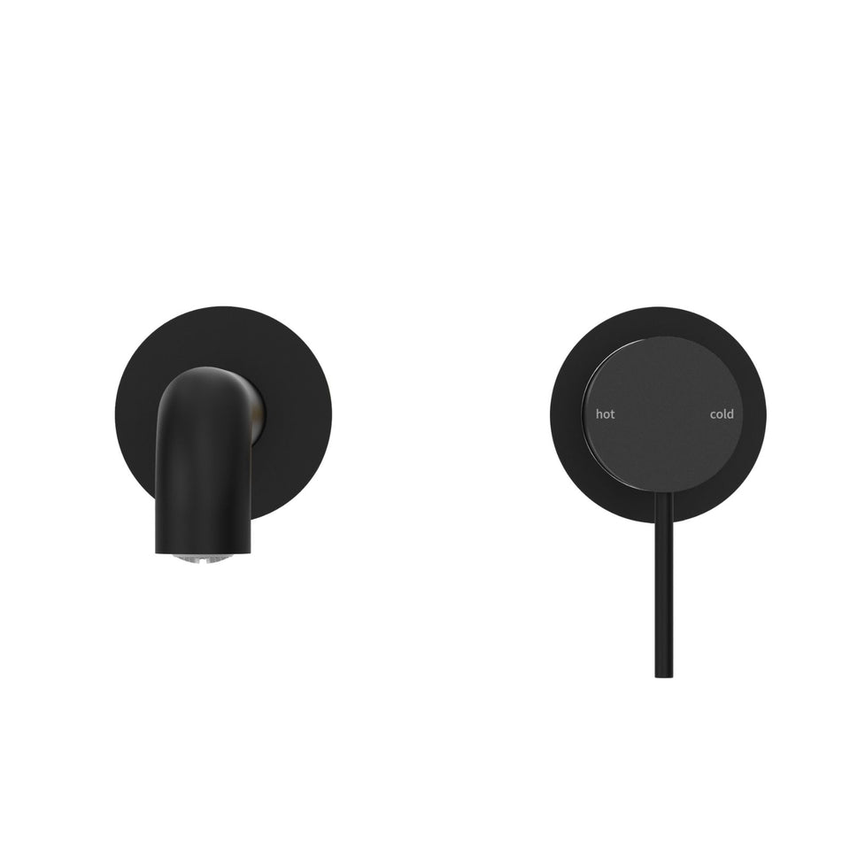Nero Mecca Wall Basin/Bath Mixer Separate Back Plate 230mm Matte Black