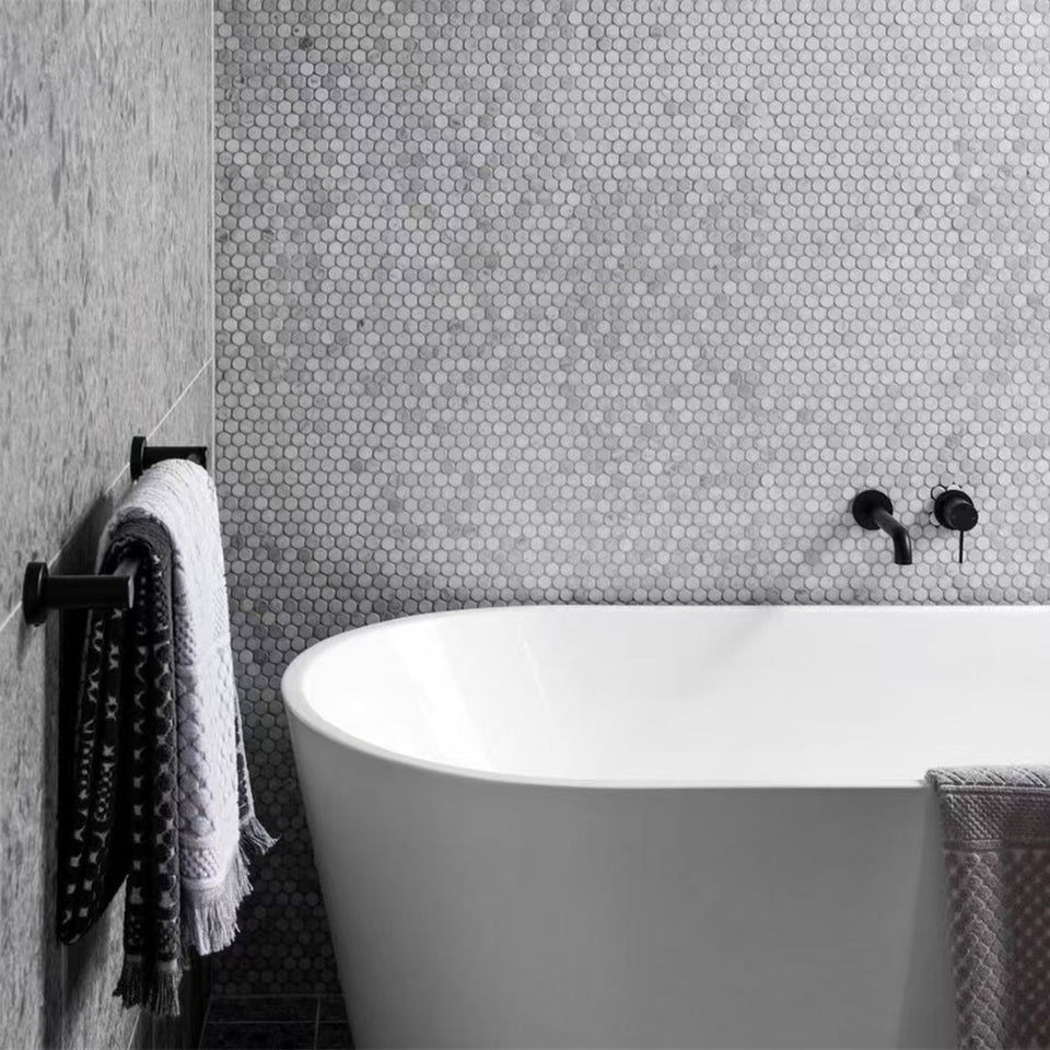 Nero Mecca Wall Basin/Bath Mixer Separate Back Plate 230mm Matte Black