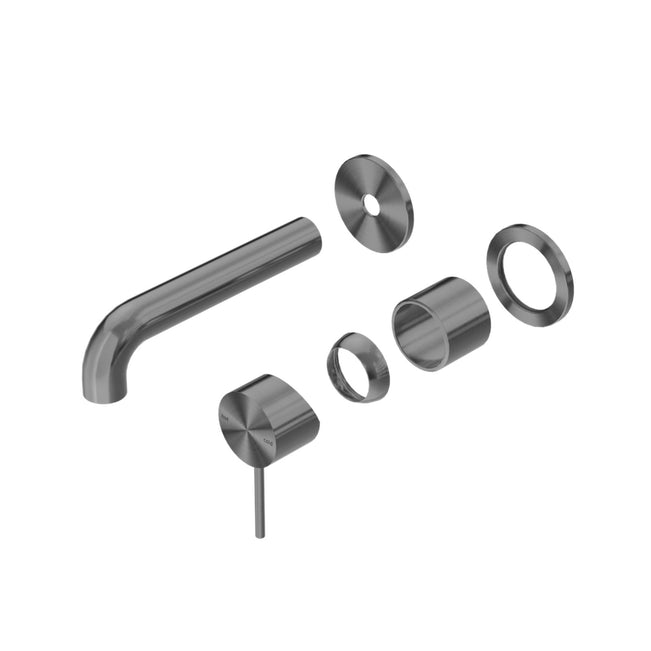 Nero Mecca Wall Basin/bath Mixer Separate Back Plate 230mm Trim Kits Only Gun Metal NR221910C230TGM - The Blue Space