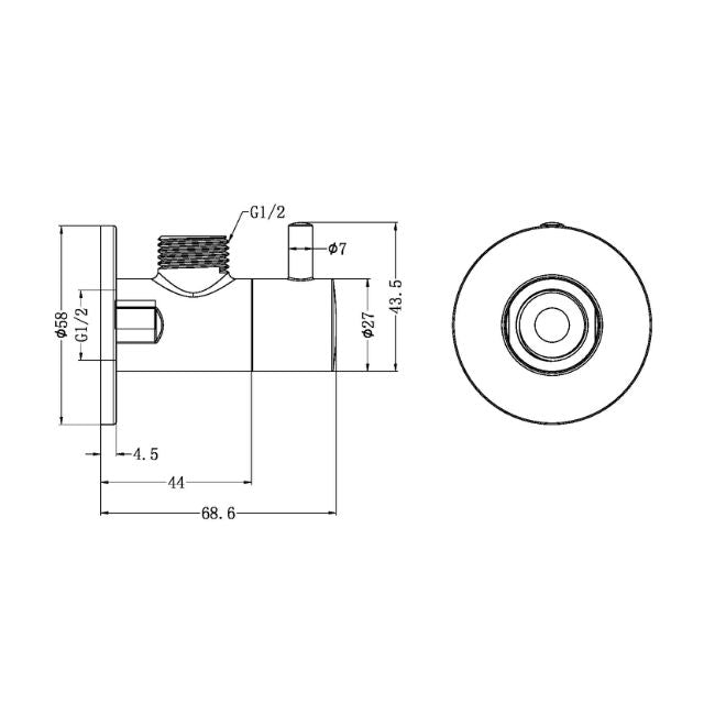 Nero Mini Cistern Stop Brushed Nickel
