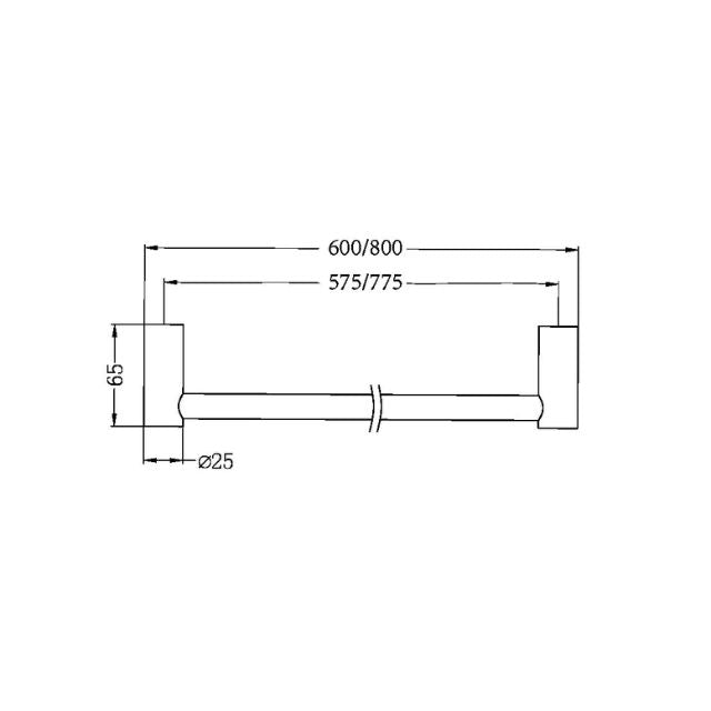 Nero New Mecca Single Towel Rail 600mm Brushed Bronze