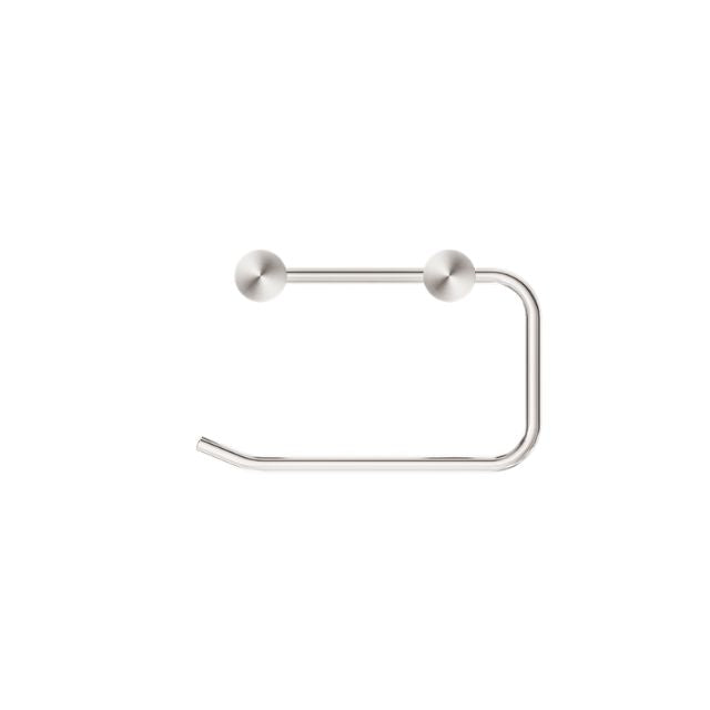 Front Nero New Mecca Toilet Roll Holder Brushed Nickel NR2386BN - The Blue Space