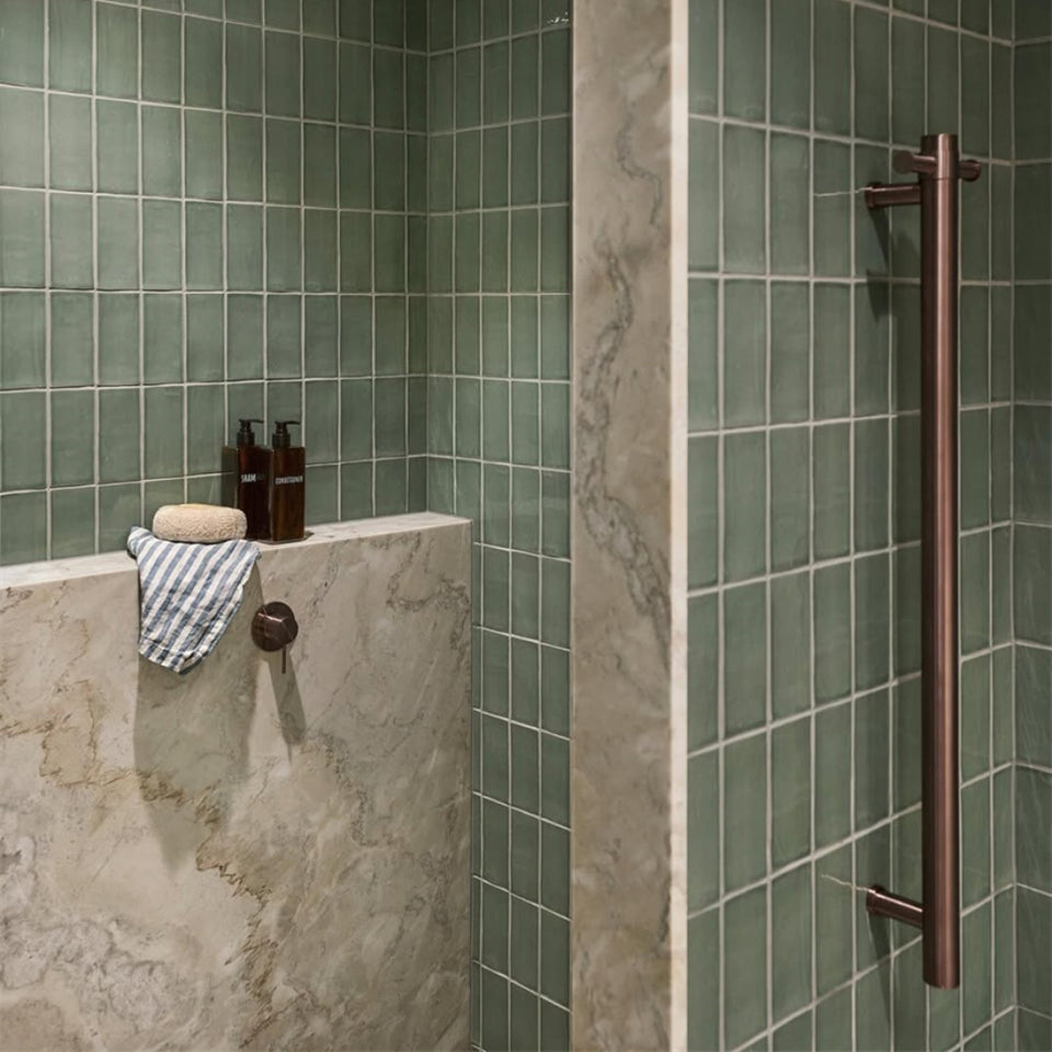 Nero Non-Heated Vertical Towel Rail 900mm Brushed Bronze
