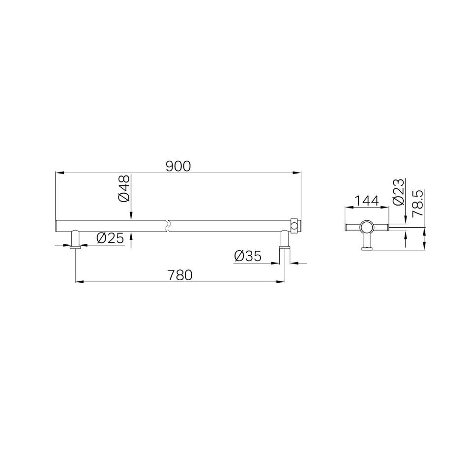 Nero Non-Heated Vertical Towel Rail 900mm Brushed Bronze