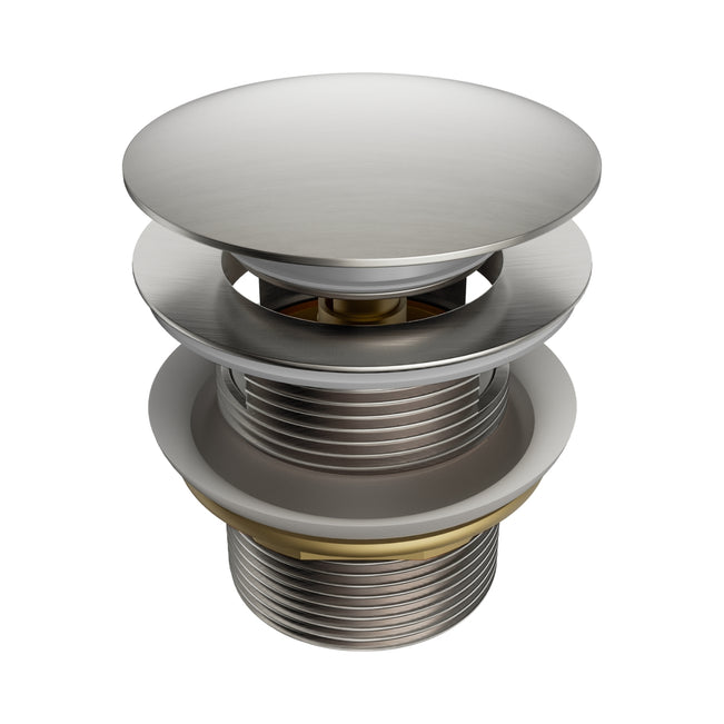 Nero Pop Up Bath Waste 40mm With Overflow Brushed Nickel NRA710BN - The Blue Space