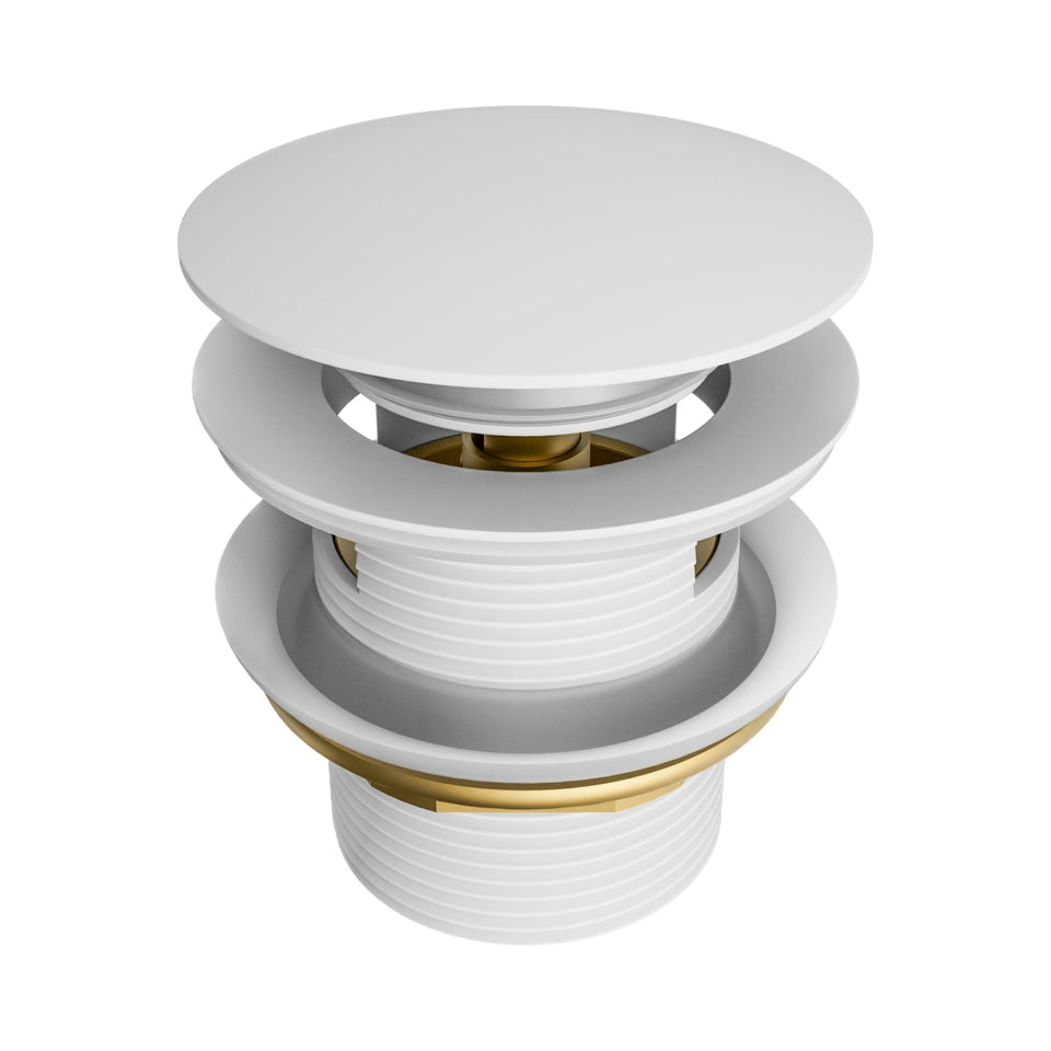 Nero Pop Up Bath Waste 40mm With Overflow Matte White