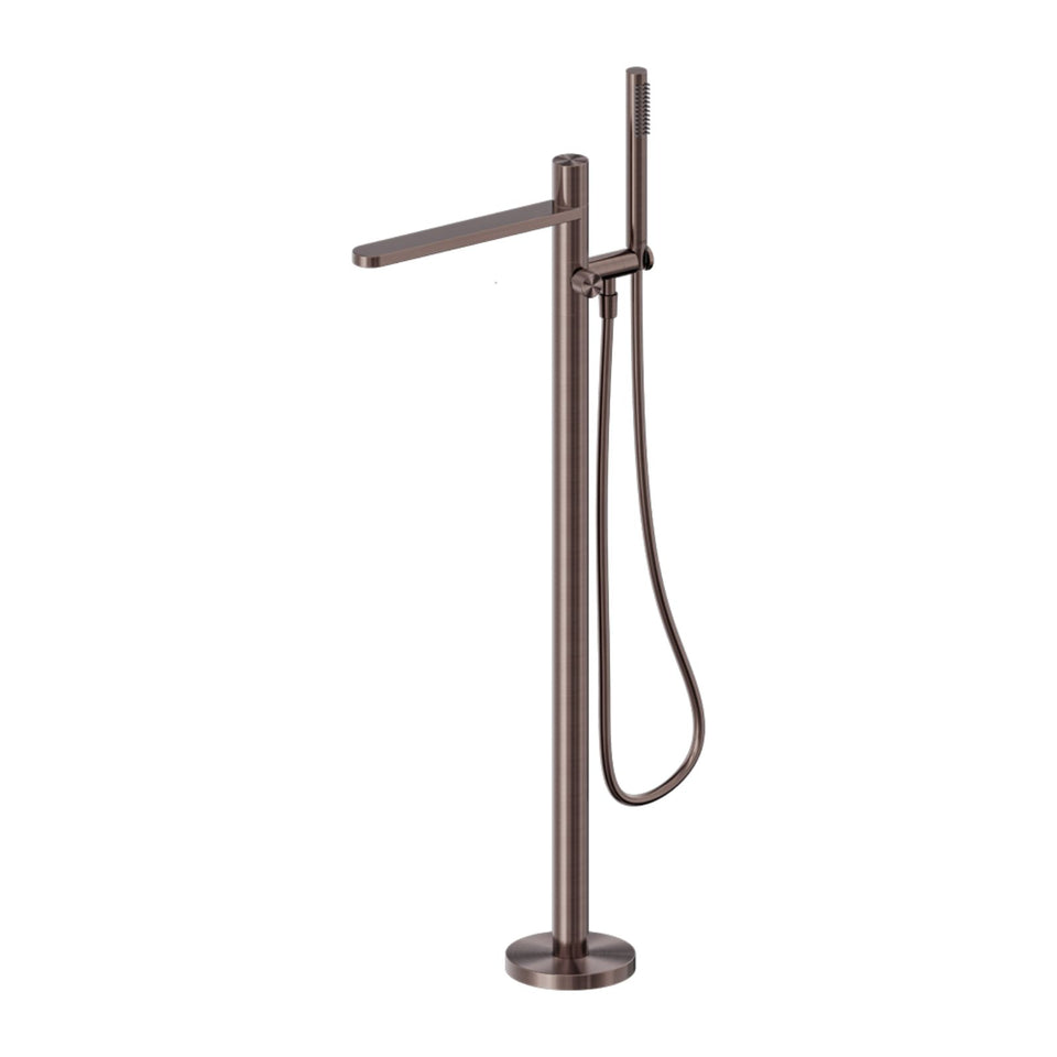 Nero Pure SS316L Freestanding Bath Mixer Brushed Bronze