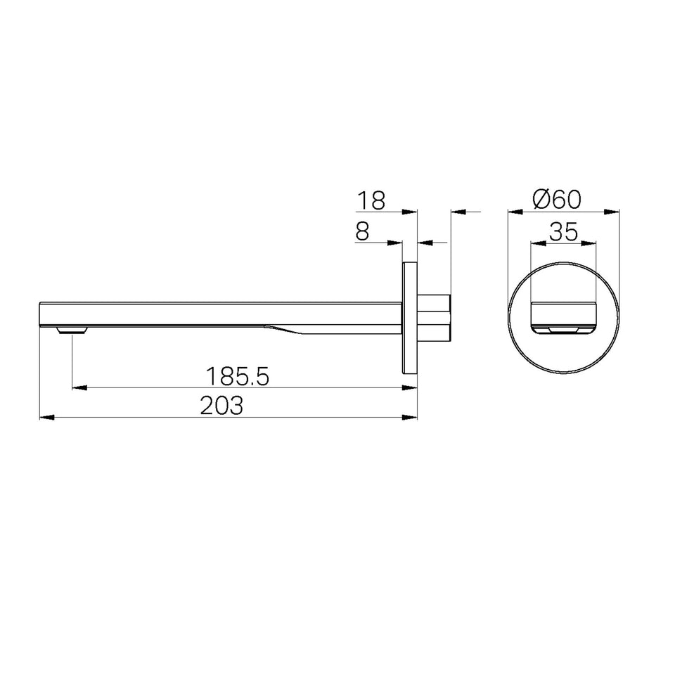 Nero Pure SS316L Round Bath Spout Only Brushed Gold