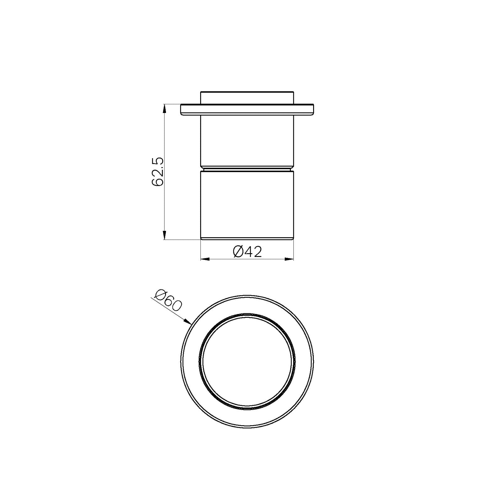 Technical Drawing Nero Pure SS316L Shower Mixer Trim Kits Only Graphite NR172211TGR - The Blue Space