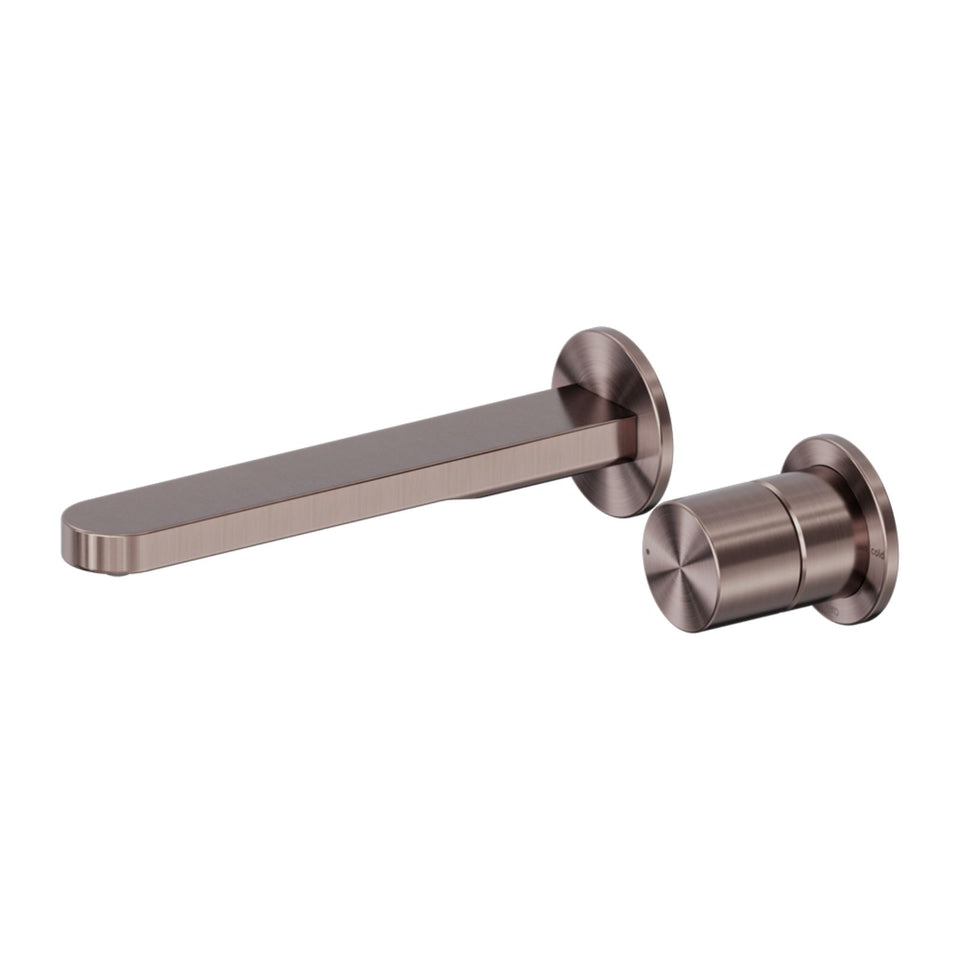 Nero Pure SS316L Wall Basin/Bath Mixer Separate Back Plate Whole Set Brushed Bronze