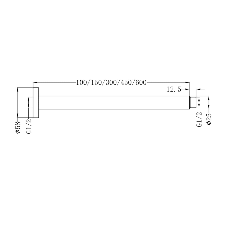 Nero Round Ceiling Arm 150mm Length Brushed Bronze