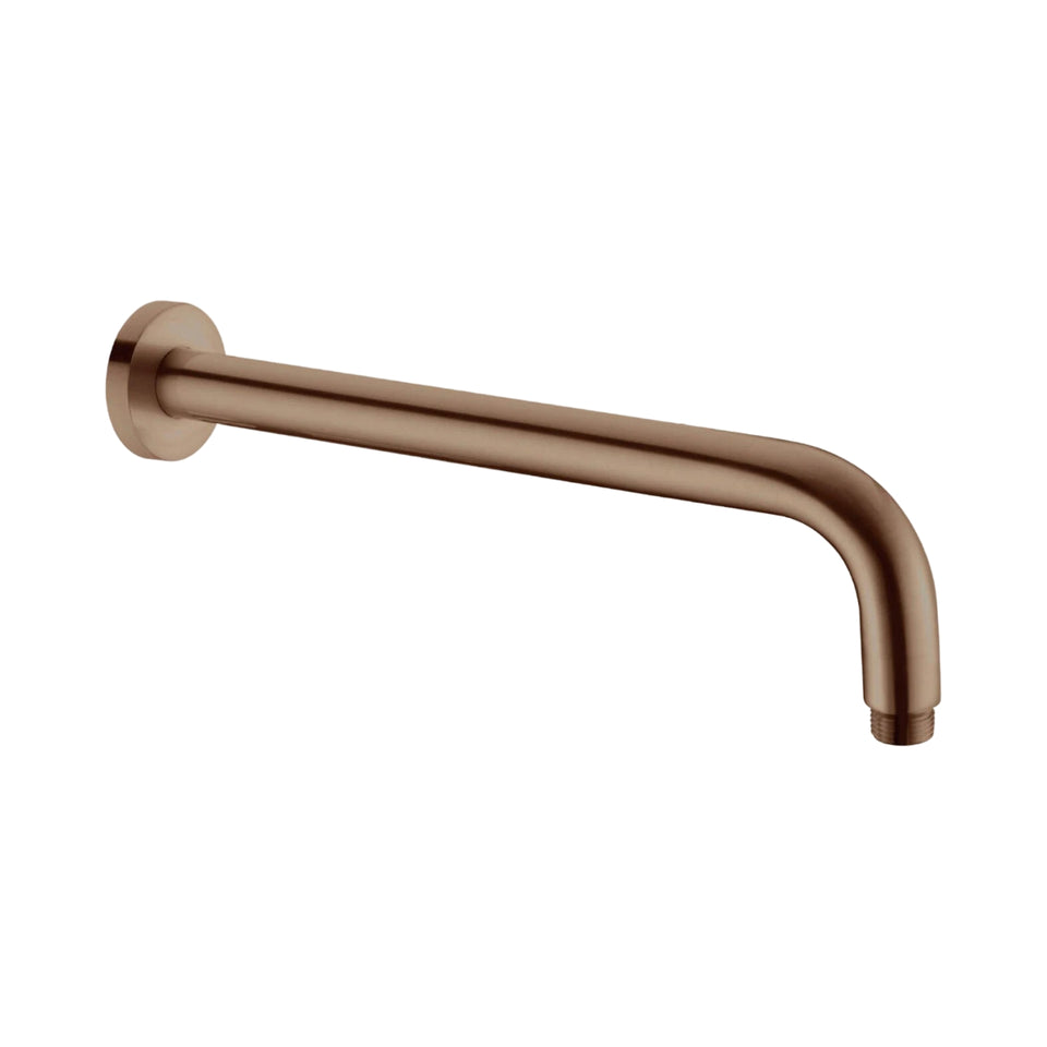 Nero Round Shower Arm 500mm Length Brushed Bronze