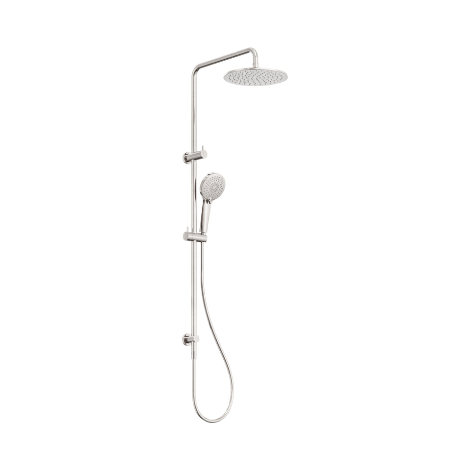 Nero Round Twin Shower Brushed Nickel