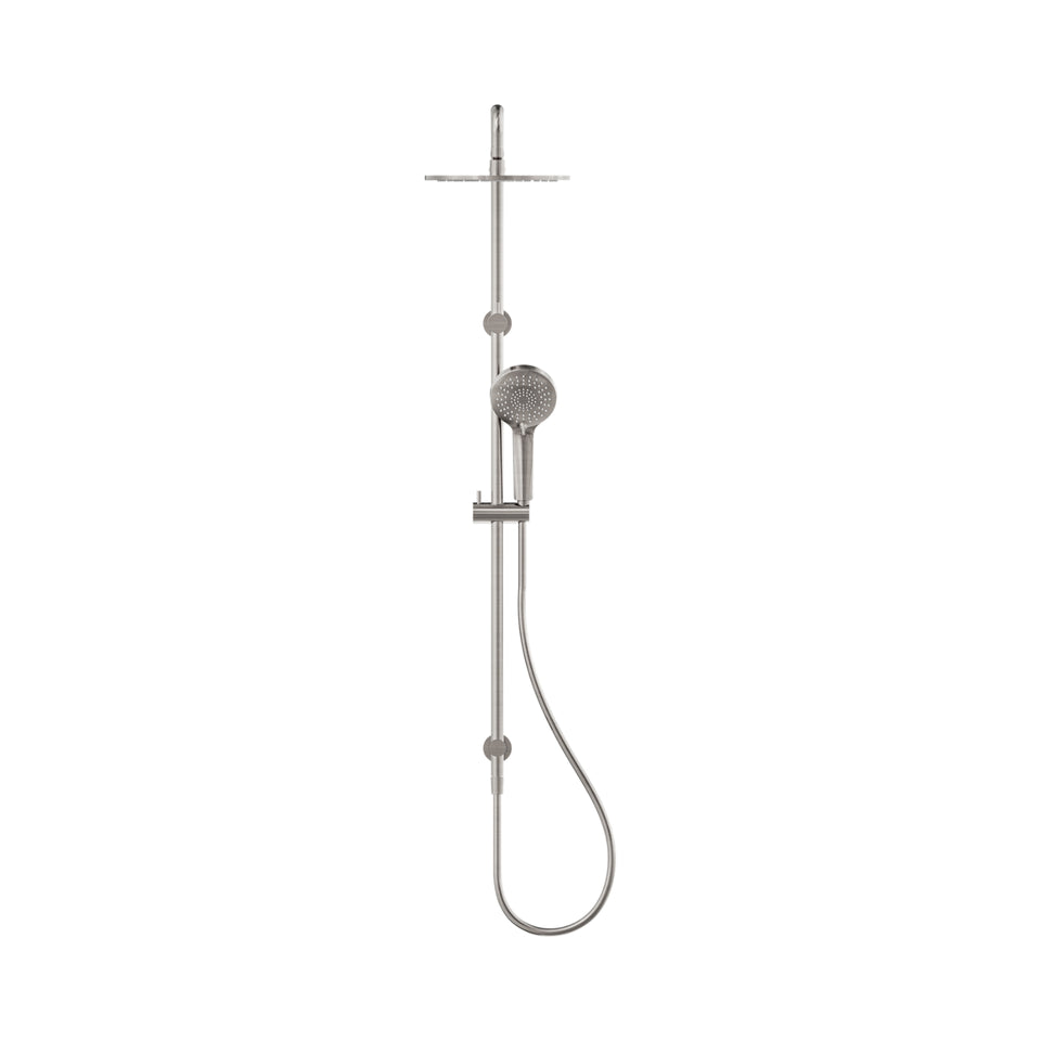 Nero Round Twin Shower Brushed Nickel