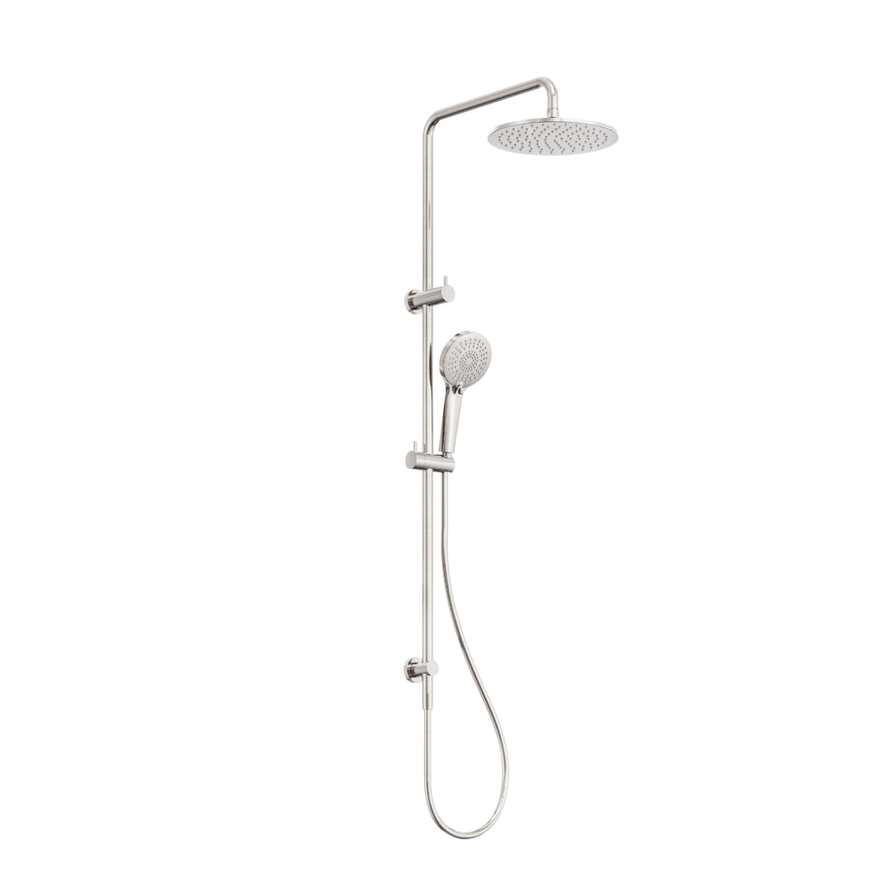 Nero Round Twin Shower With Air Shower I Brushed Nickel