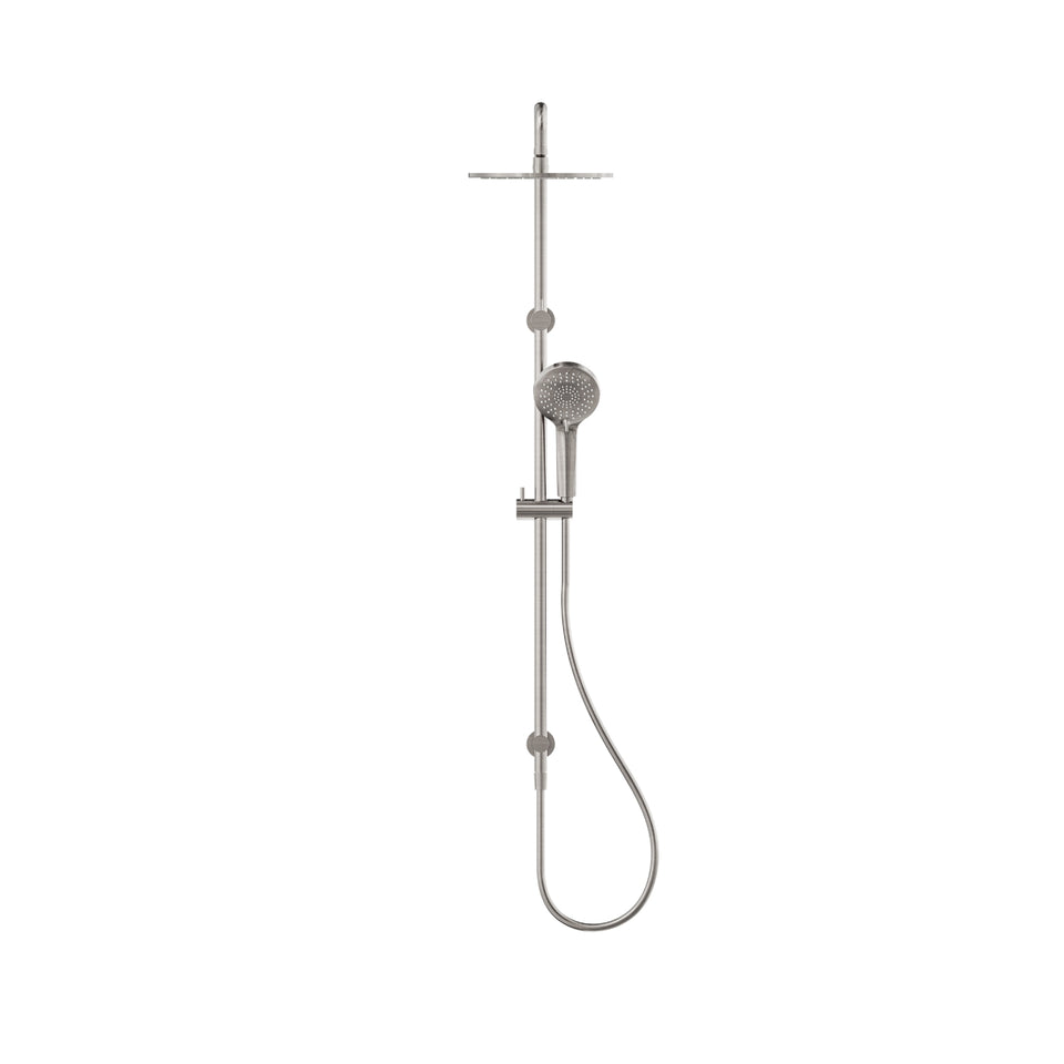 Nero Round Twin Shower With Air Shower I Brushed Nickel