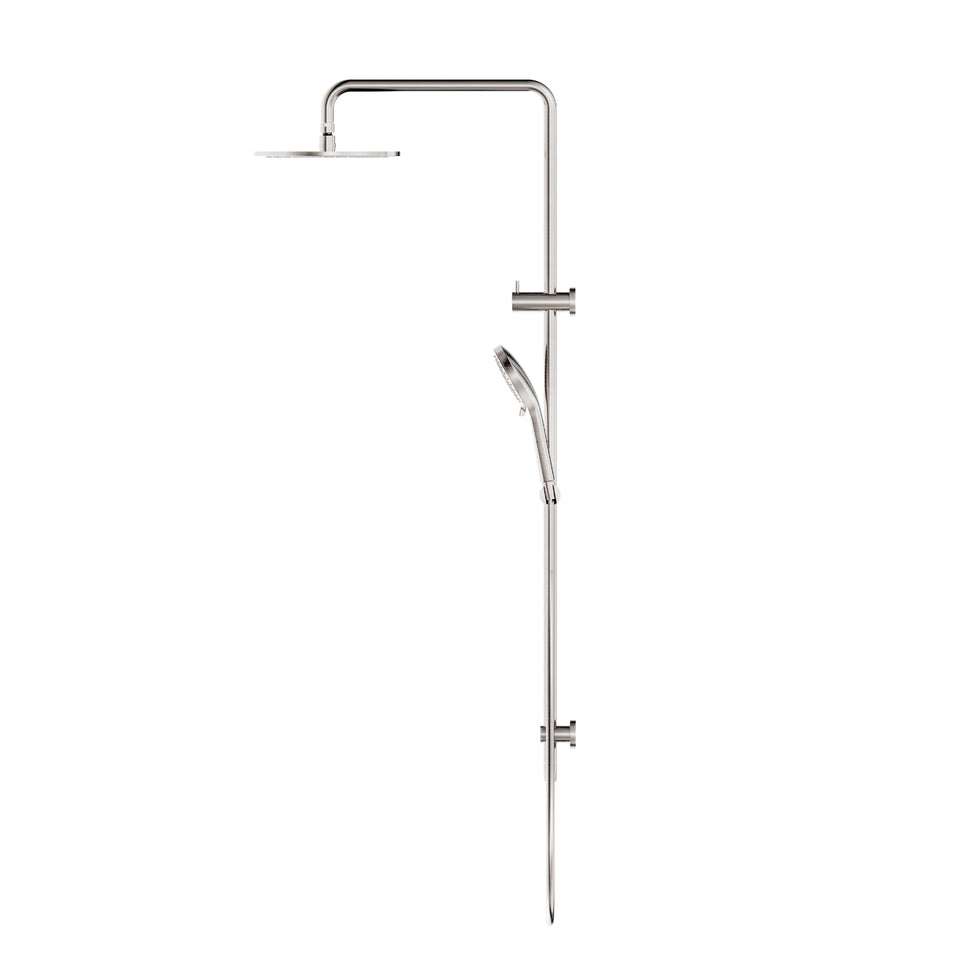 Nero Round Twin Shower With Air Shower I Brushed Nickel