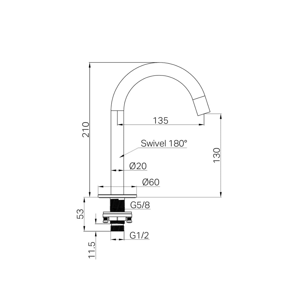 Nero Serenity Basin Arc Spout Brushed Nickel