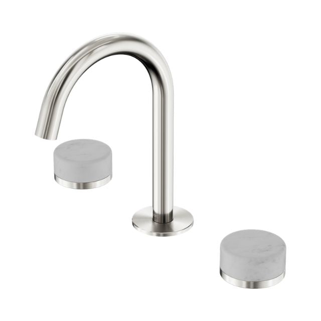Nero Serenity Basin Set Arc Spout With Carrara Handle Brushed Nickel