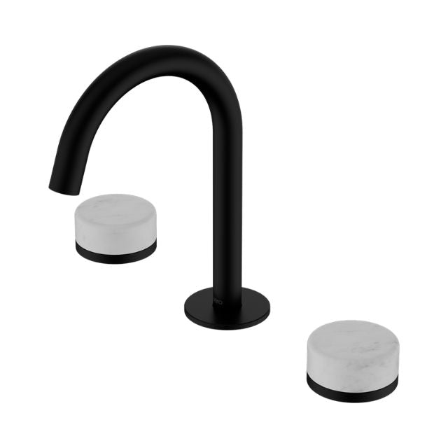 Nero Serenity Basin Set Arc Spout With Carrara Handle Matte Black