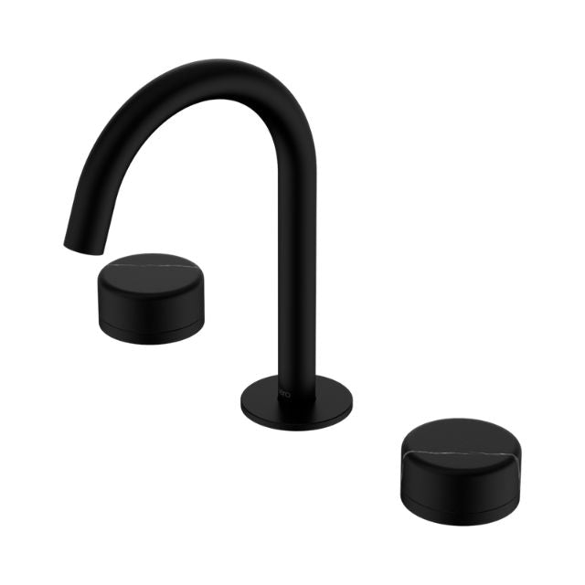Nero Serenity Basin Set Arc Spout With Marquina Black Handle Matte Black