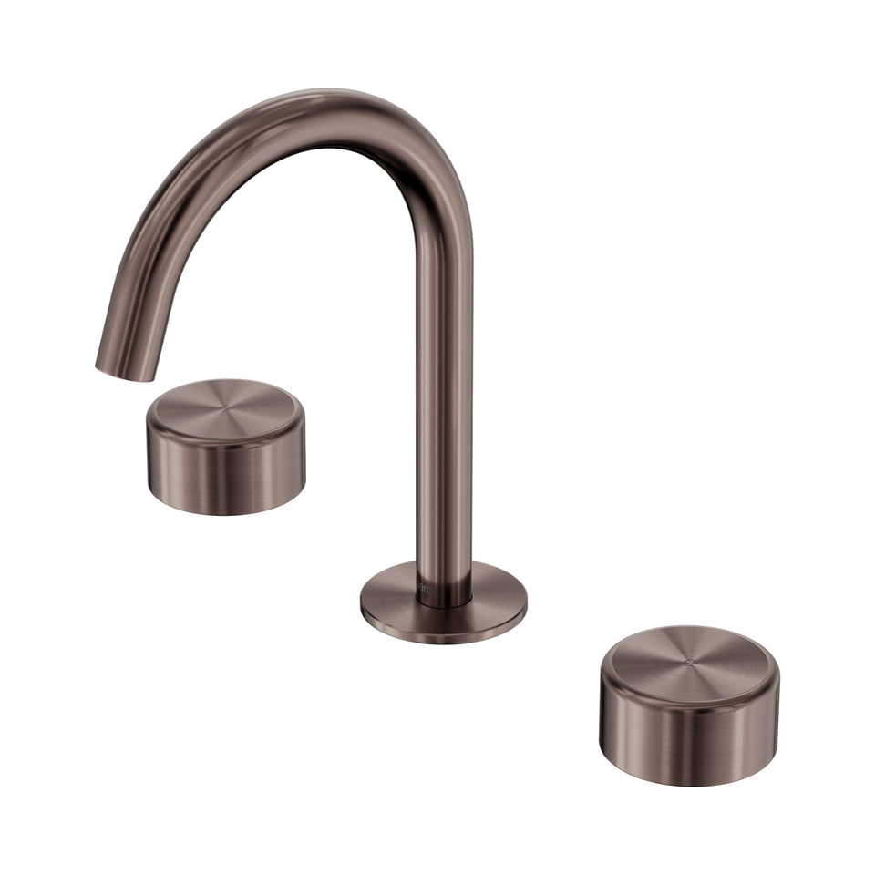 Nero Serenity Basin Set Arc Spout With Metal Handle Brushed Bronze