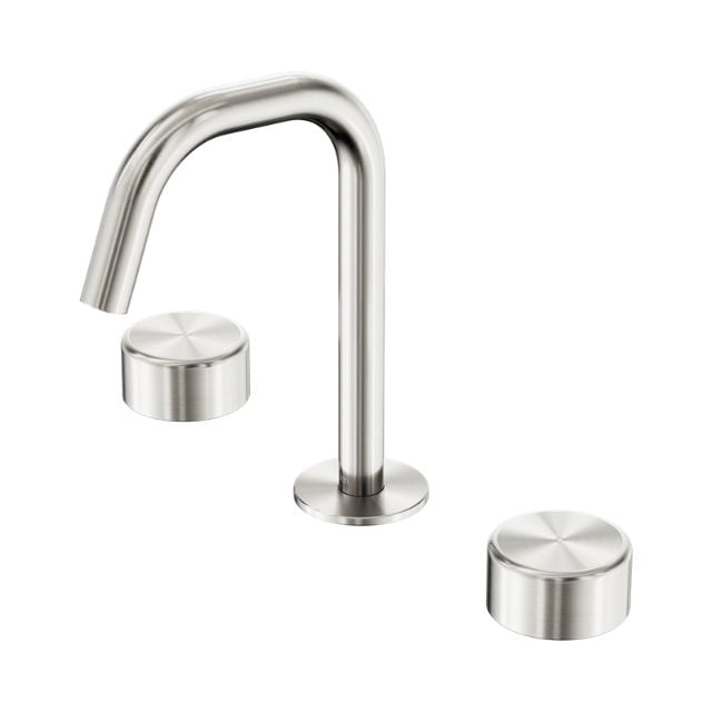 Nero Serenity Basin Set Arc Spout With Metal Handle Brushed Nickel 24D016BN - The Blue Space