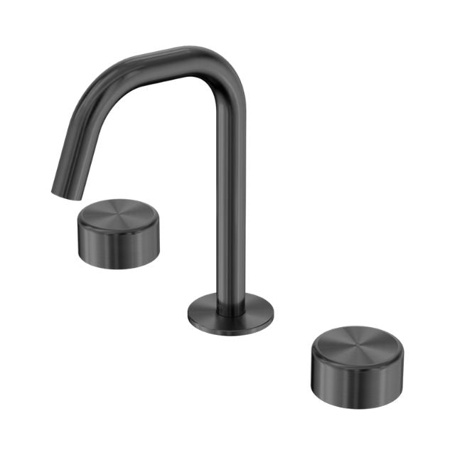 Nero Serenity Basin Set Arc Spout With Metal Handle Gun Metal 24D016GM - The Blue Space