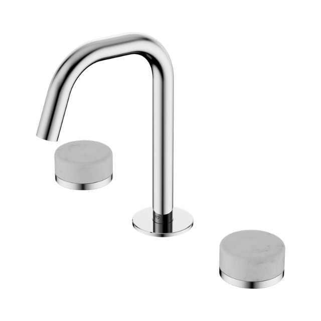 Nero Serenity Basin Set Edge Spout With Carrara Handle Chrome