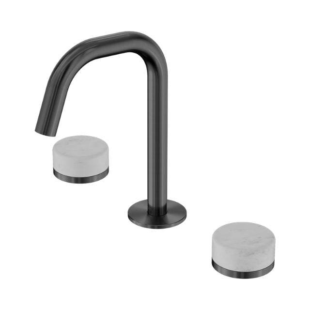 Nero Serenity Basin Set Edge Spout With Carrara Handle Gun Metal