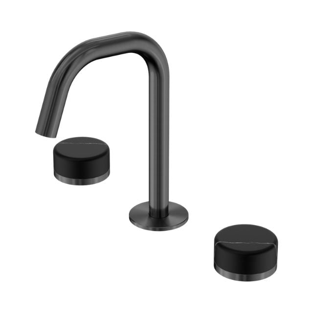 Nero Serenity Basin Set Edge Spout With Marquina Black Handle Gun Metal