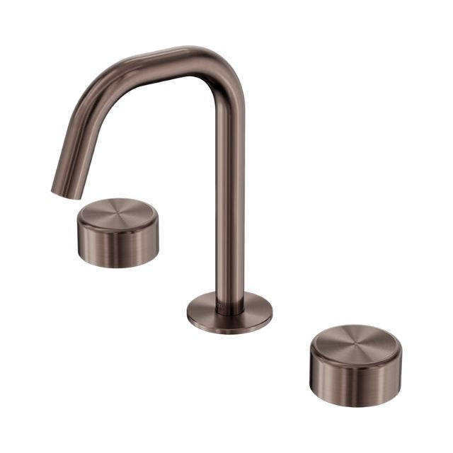 Nero Serenity Basin Set Edge Spout With Metal Handle Brushed Bronze