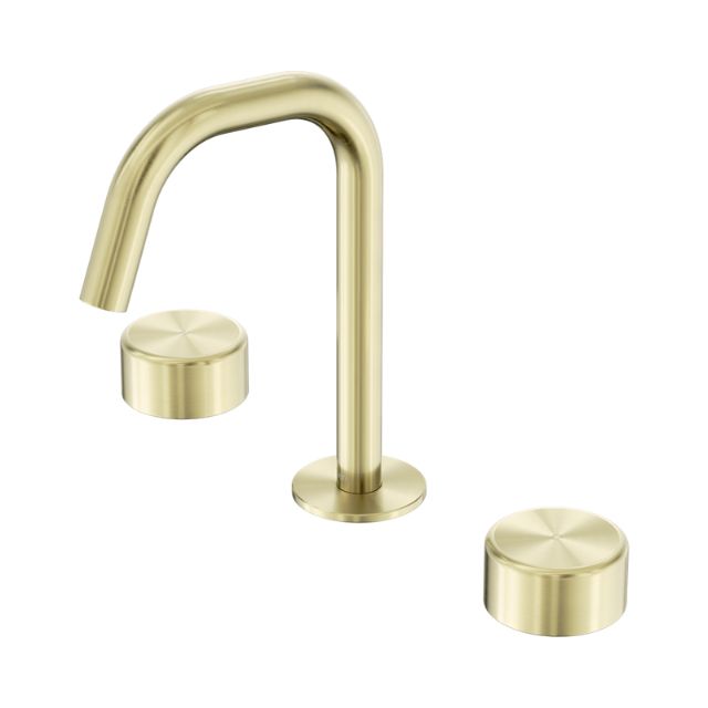 Nero Serenity Basin Set Edge Spout With Metal Handle Brushed Gold 24D028BG - The Blue Space