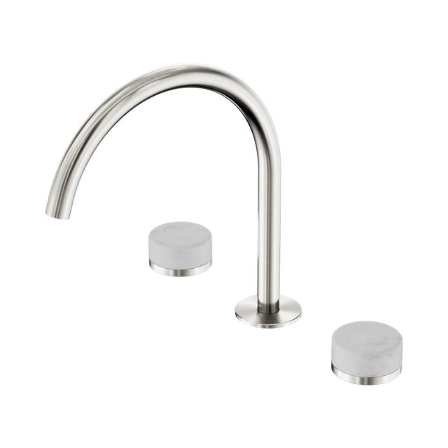 Nero Serenity Bath/Kitchen Set Arc Spout With Carrara Handle Brushed Nickel
