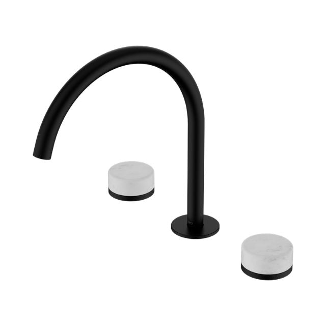 Nero Serenity Bath/Kitchen Set Arc Spout With Carrara Handle Matte Black