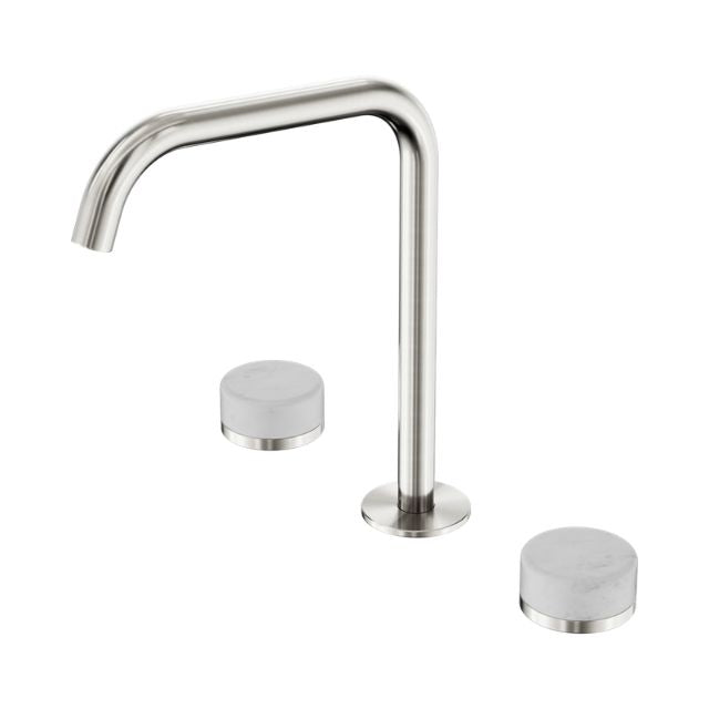 Nero Serenity Bath/Kitchen Set Edge Spout With Carrara Handle Brushed Nickel