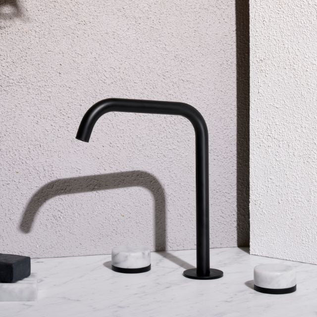 Nero Serenity Bath/Kitchen Set Edge Spout With Carrara Handle Matte Black