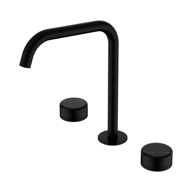 Nero Serenity Bath/Kitchen Set Edge Spout With Marquina Black Handle Matte Black