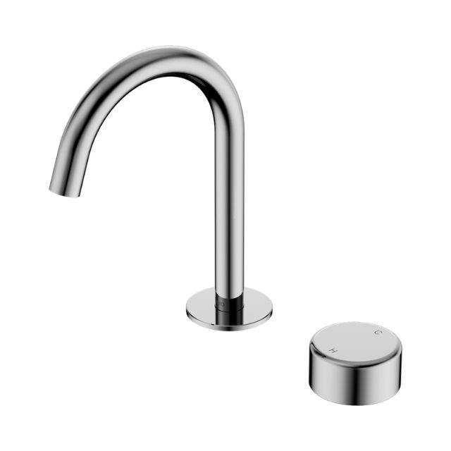Nero Serenity Progressive Basin Mixer Arc Spout With Metal Handle Chrome