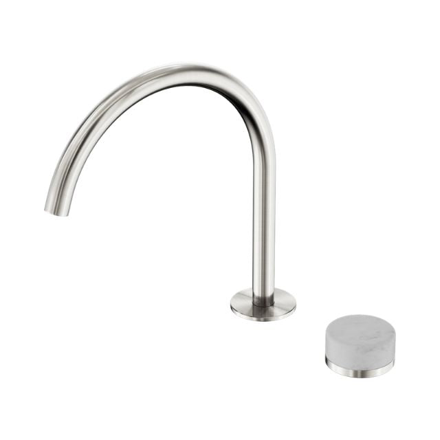 Nero Serenity Progressive Bath/Kitchen Mixer Arc Spout With Carrara Handle Brushed Nickel