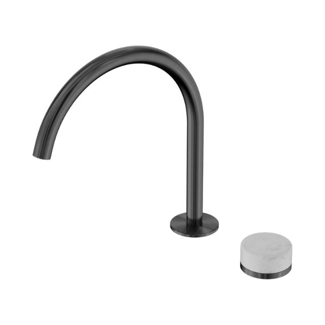 Nero Serenity Progressive Bath/Kitchen Mixer Arc Spout With Carrara Handle Gun Metal